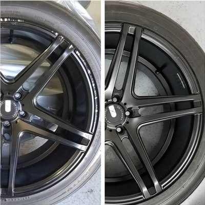 before after powder coating wheel